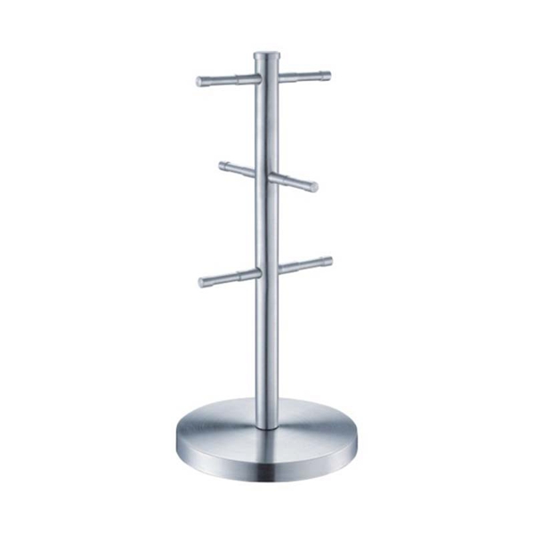 Stainless Steel Mug Rack Cup Holders for Counter med 6 Hooks