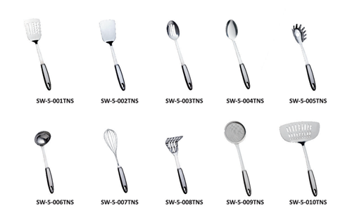 Set Utensil Kitchen Pemasaran Besi Tanpa Stainless dan Gadget Kitchen dengan Handle Grip Novel