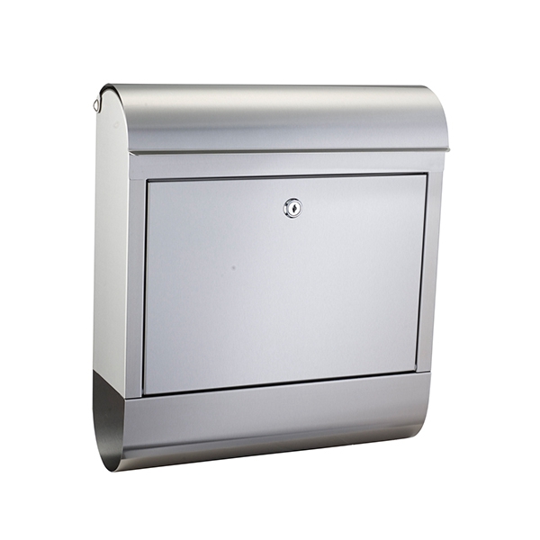 Modern Wall-Mounted Mailbox in Stainless Steel
