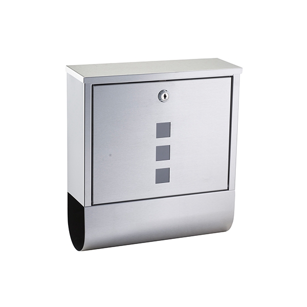 Stainless Steel Cover and Rust-Proof Metal Post Box with Newspaper Holder