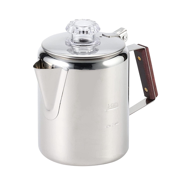 Outdoors 6Cup Percolator Coffee Pot Stainless Steel for Brewing Coffee Over Stove and Fire