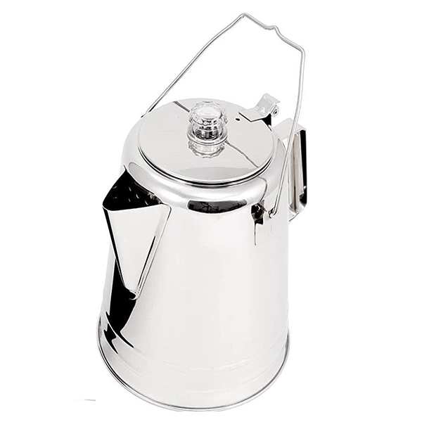 Outdoors 14Cup Percolator Coffee Pot Stainless Steel for Brewing Coffee Over Stove and Fire
