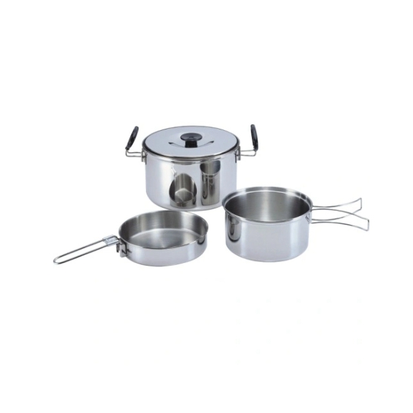 Camping Durable Cookware Hiking Picnic 3-Piece Compact