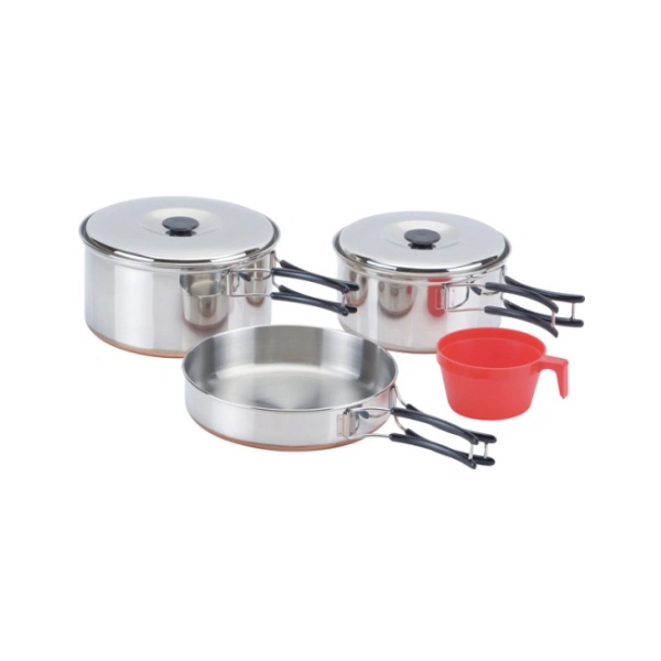 Casserole de cuisine durable pour le camping ensemble compact de 4 pièces