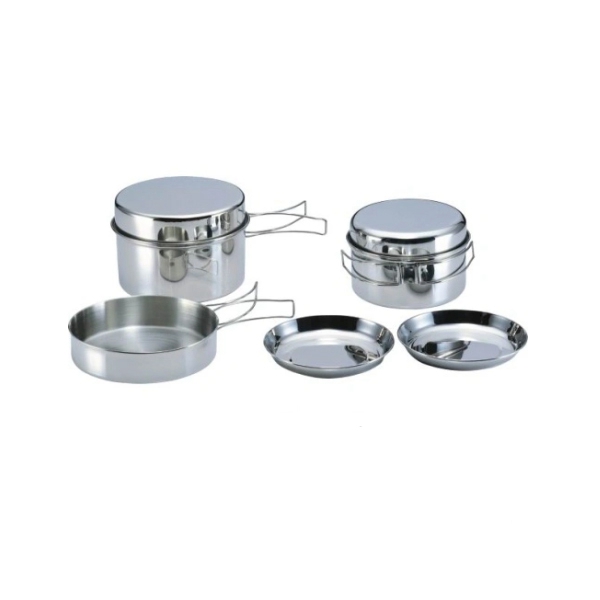 Camping Durable Kochgeschirr Pfanne 5-teilig Compact Set