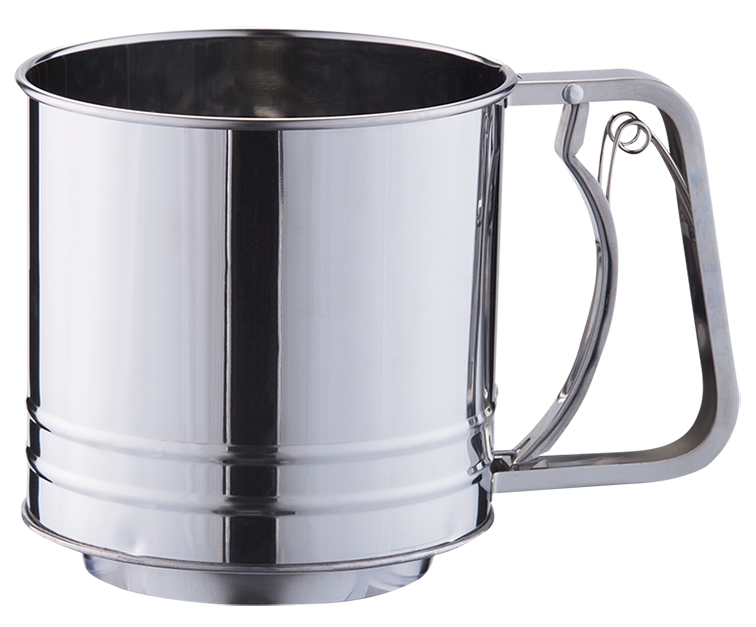 Roestvrij staal Handheld Bakking Zeef Cup voor Suiker, Bloem, Koffiepoeder