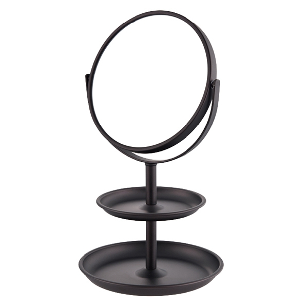 Classic Dual Sided 5X and 2X Magnifying Makeup Mirror and Tabletop Standing Tray