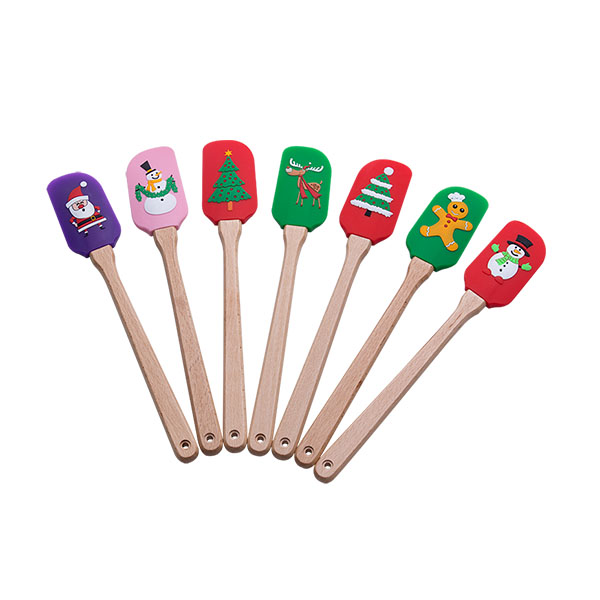 Silicone Spatula with Wooden Handle and Stunning Pattern