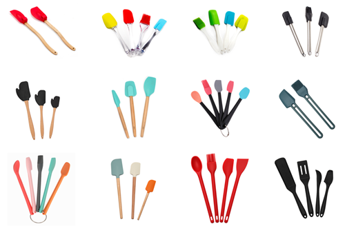 Silicone Spatula with Handle and Pattern
