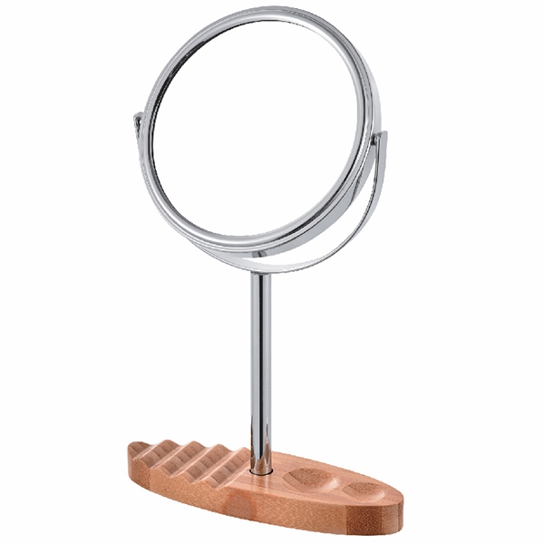 Двустранно огледало за баня с хромирана метална стойка