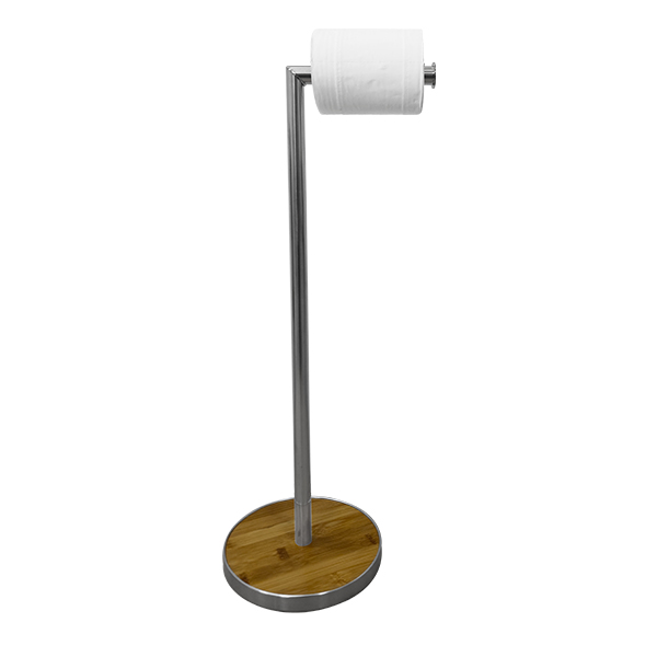 Bathroom Paper Towel Roll Holder with Bamboo Stand