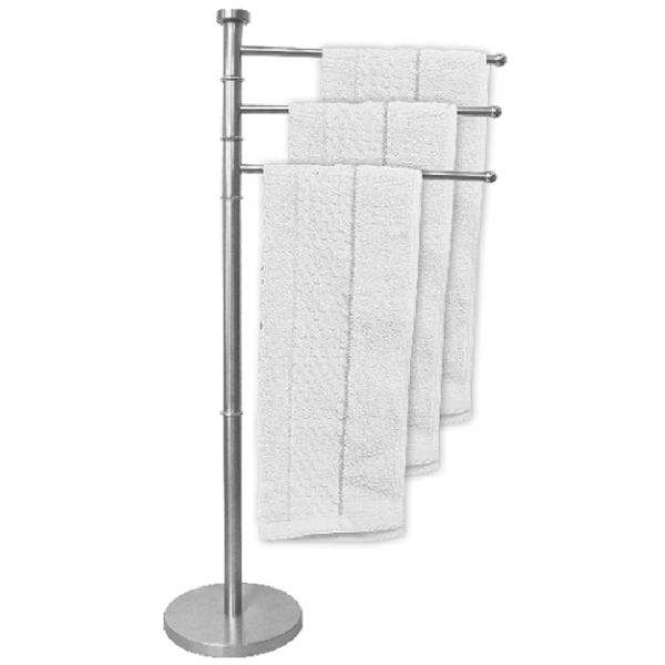 Stainless Steel Free Standing Towel Holder Stand Space Saving