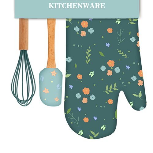 3 Piece Bakeware set ( Included Oven Mitt + Egg Whisk + Spatula )