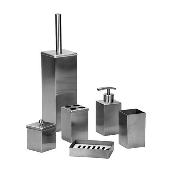 6 Pcs Square Shape Brush finished Bathroom Accessories Sets Complete With Tumbler