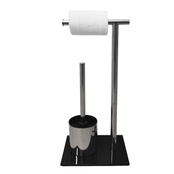 Bathroom Standing Paper Towel Roll Holder with Toilet Brush Set