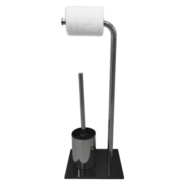 Bathroom Standing Paper Towel Roll Holder with Toilet Brush