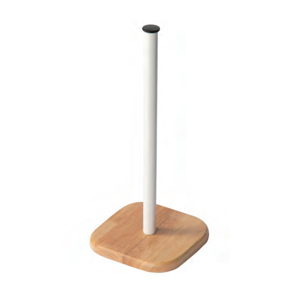 Paper Towel Holder Stand with Exquisite Wood Square Base