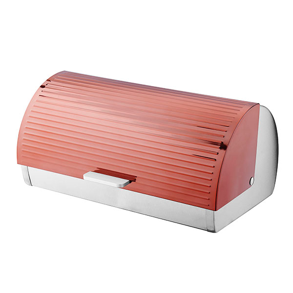 Metal Roll Up Top Lid Bread Basket for Kitchen Counter