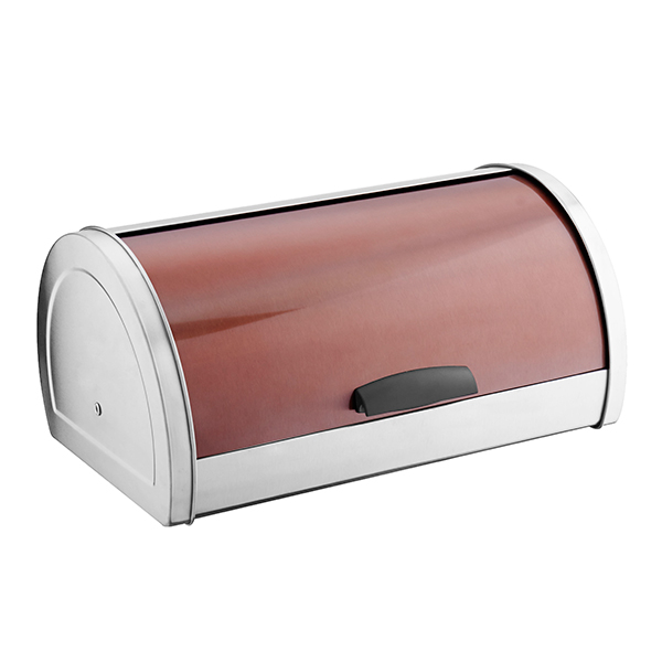 Metal Roll Up Top Lid Storage Container Bin Bread Keeper Box