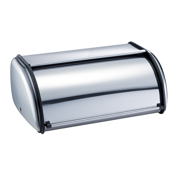 Stainless Steel Bread Box with Roll Up Lid for Easy Kitchen Counter Storage