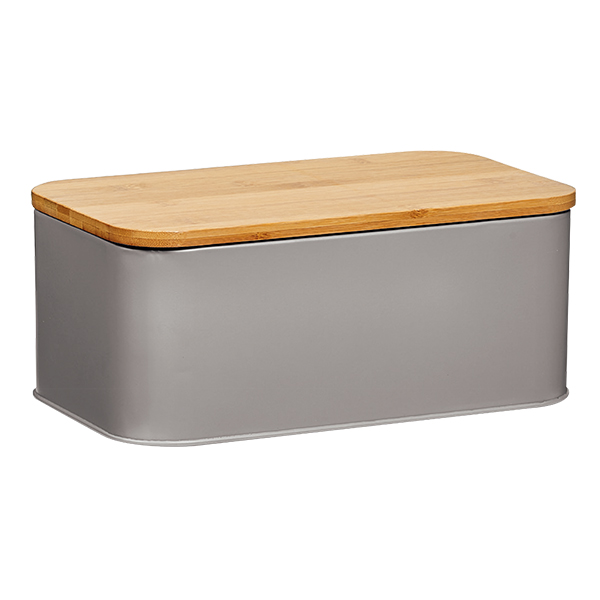 Carbon Steel Bread Box with Bamboo Lid