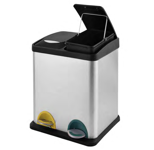 16L Recycle Pedal Bin with Two / Three Removable Liner for Kitchen