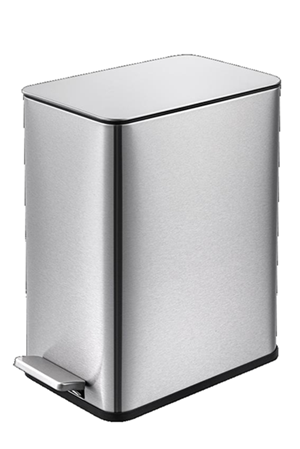 Cubo de basura rectangular de metal ultrafino de 10l con cascada en el baño cubo de basura en cascada