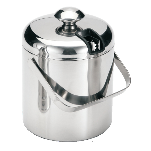 Versatile stainless steel champagne bucket with thoughtful lid