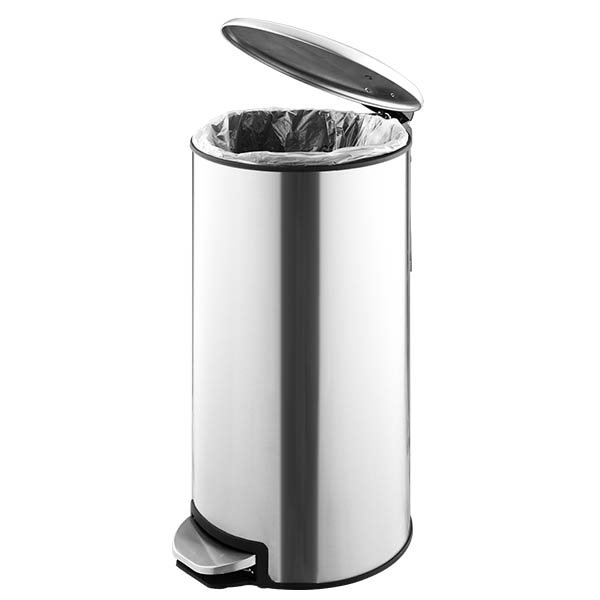 5L Stainless Steel Pedal Bin With Garbage Bag Storage Mechanism 