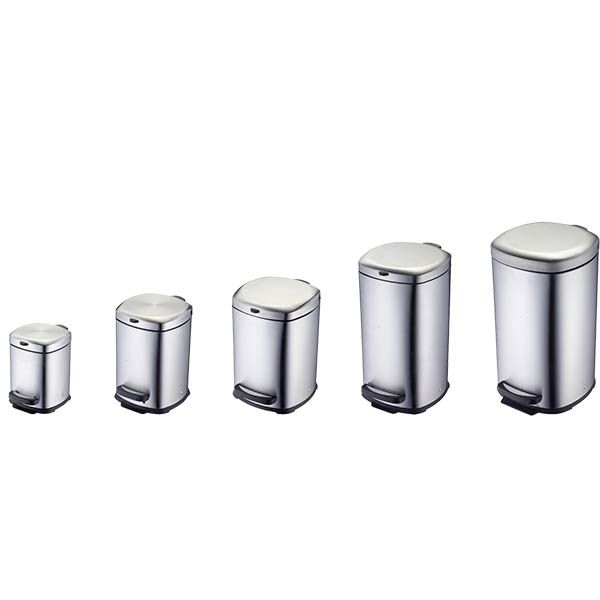 30L Stainless Steel Trash Bin with Lid