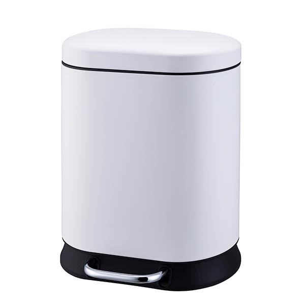 30L Stainless Steel Oval Shape Trash Bin with Lid