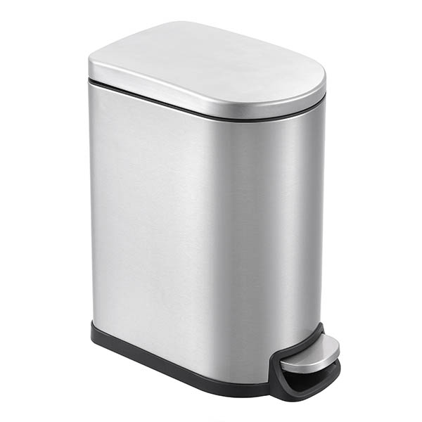 40L Stainless Steel Oval Shape Trash Bin with Lid