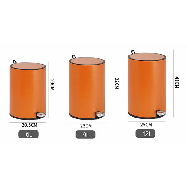 6L Stainless Steel Round Shape Trash Bin with Lid