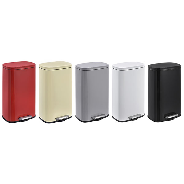 50L Stainless Steel Square Shape Trash Bin with Lid