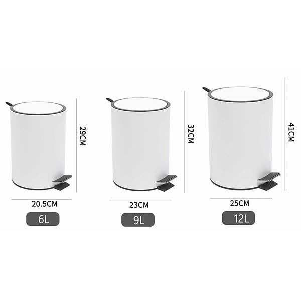 9L Stainless Steel Round Shape Slow close Trash Bin with Lid