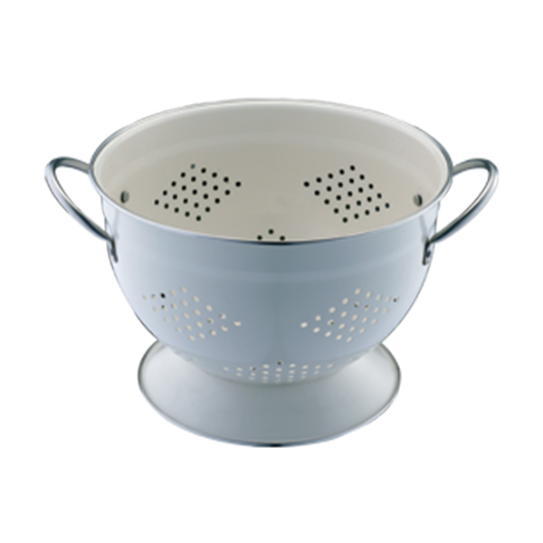 Pulver Coated Metal Colander Strainer med Hånd og Leger