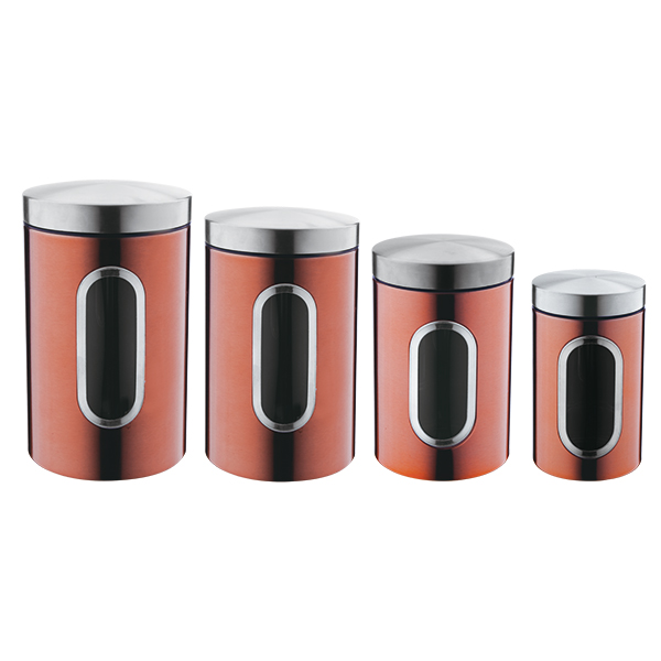 POP-OFF Lid Metal Food Storage Containers with See Through Window