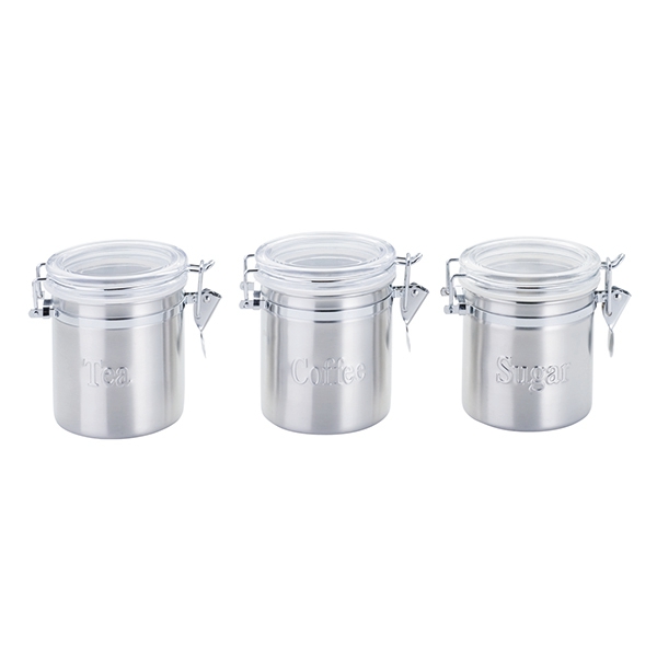 Set of 3 Piece Round Shape Airtight Food Storage Canisters