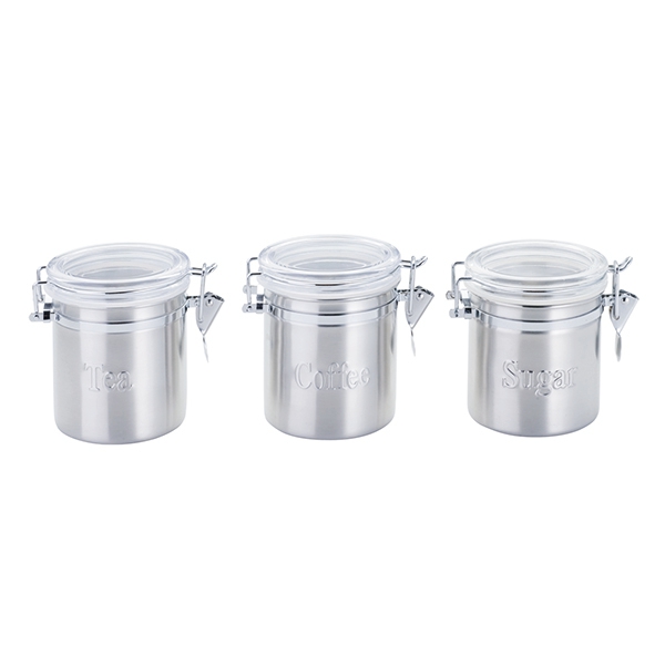 Set van 3-delige Ronde Vorm Luchtdichte Voedsel Opslag Canisters