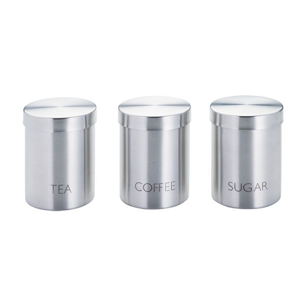 Sett av 3 Pieces Round Shape Kaffe Canisters for Kitchen & Pantry Organization