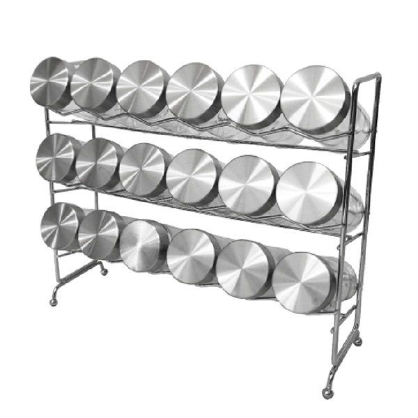 18 Jar Chrome Wire Spice Rack Bordsskiva