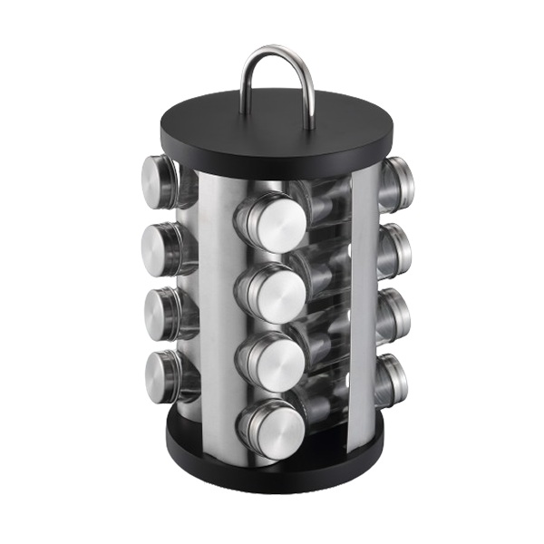 Bingkai Segiempat Besi Tanpa Stainless Rotating Standing Spice Set