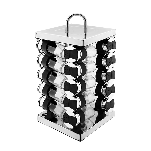 20 Pezzo Vaso di Vetro Rotante Stand Rack Holder per Cucina Spezie