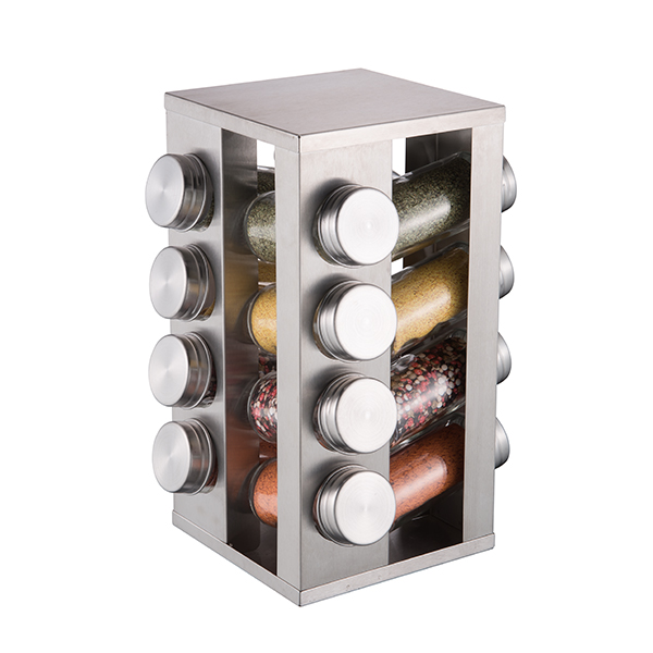 Stainless Steel Rotating Standing Spice Rack Tower Organizer for Kitchen Spices
