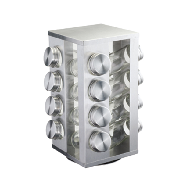 Stainless Steel Rotating Standing Spice Rack Tower Organizer for Kitchen Spices