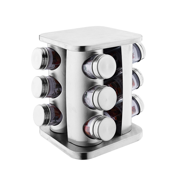 Rotating Tower Spice Set Stainless Steel for Kitchen Storage