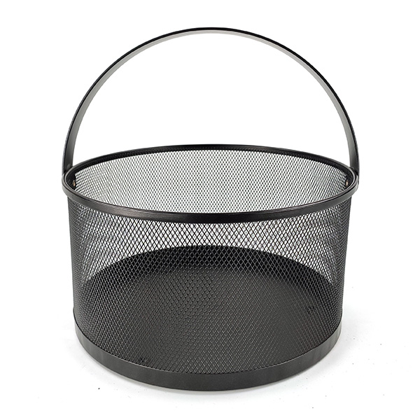 Round Picnic Baskets Metal Mesh Harvest Basket with Foldable Steel Handle