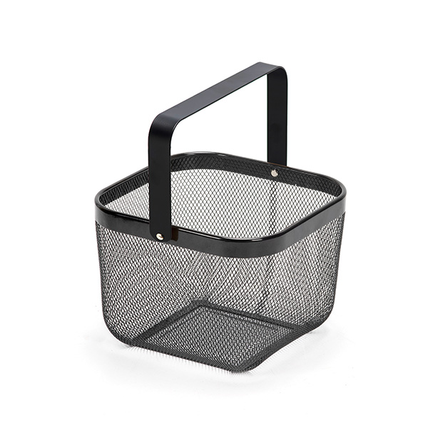 Basket Bread Metal Square Basket Harvest Mesh dengan Handle Steel Foldable