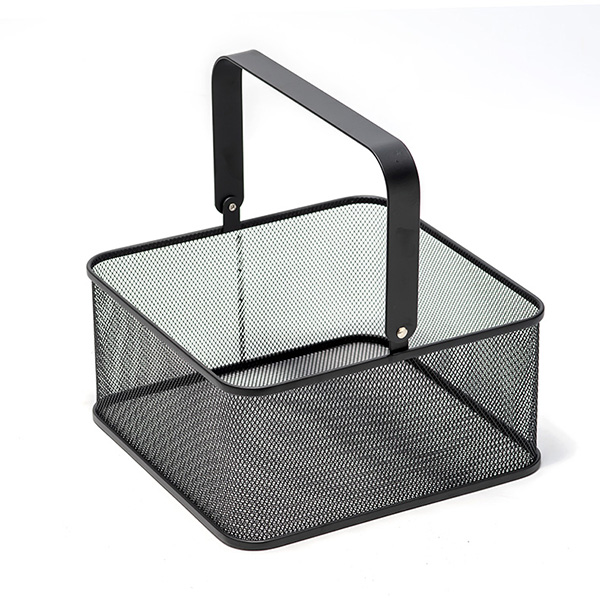 Large Size Square Metal Mesh Harvest Basket with Foldable Steel Handle