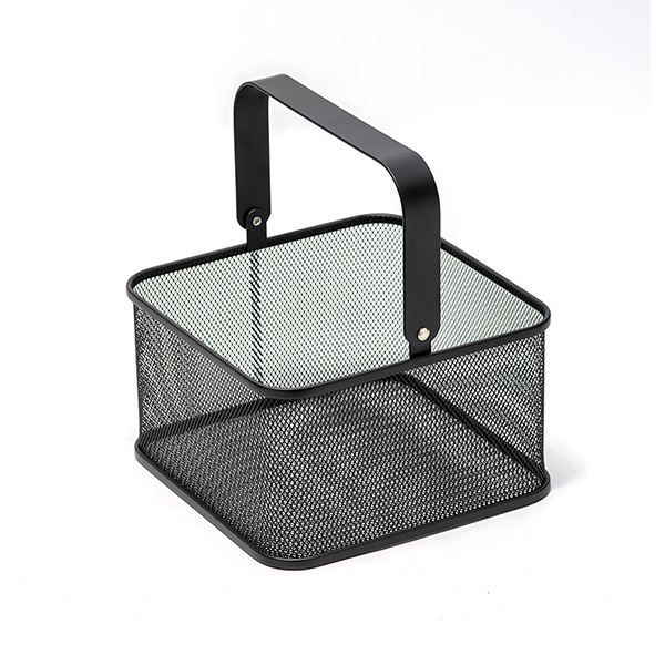 Suuri koko Square Metal Mesh Harvest Basket Taitettava teräskahva